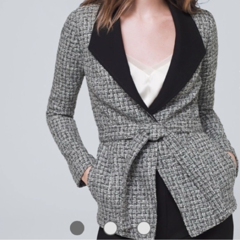 White House Black Market Gray Textured Blazer